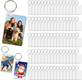 80 Pack Sublimation Keychain Blanks with Rings and Clips – Double Sided MDF